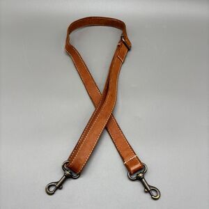 Leather Bag Strap Adjustable Crossbody Shoulder Tan Brown Brass Swivel Clips